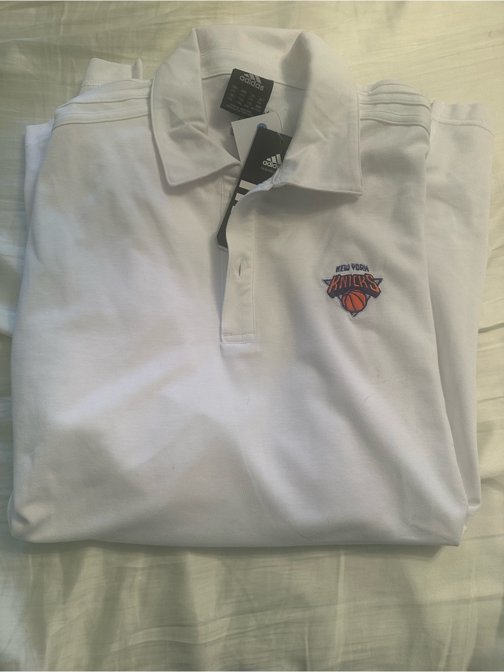 Knicks XXL long sleeve polo Adidas nwt $128 NBA basketball NY